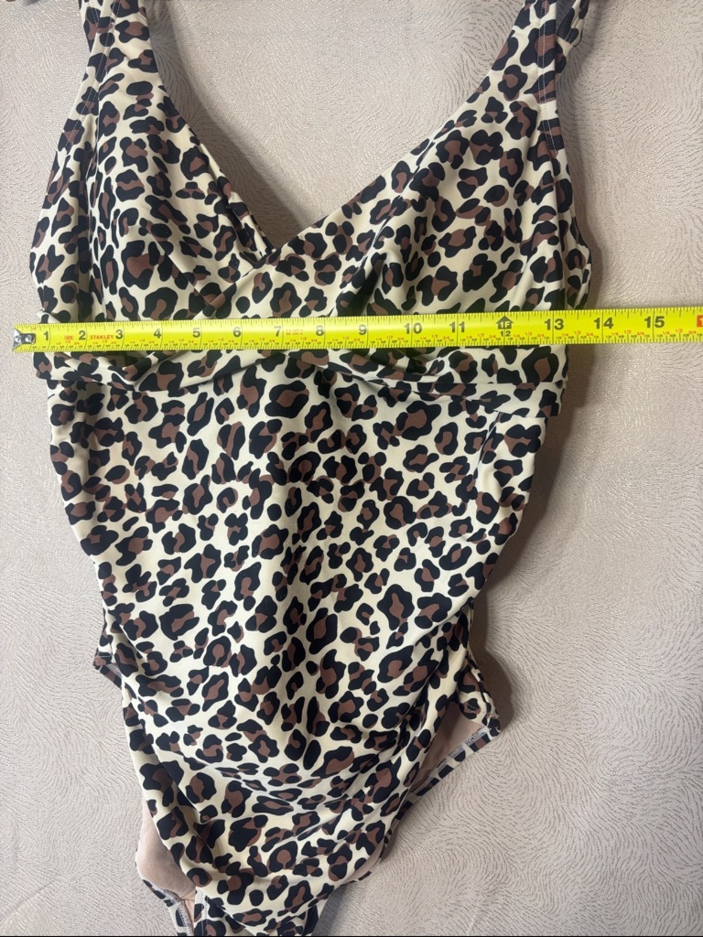 Kona Sol Leopard Print One-Piece Swimsuit in Cream, Black, Brown 0132 - Picture 3 of 9